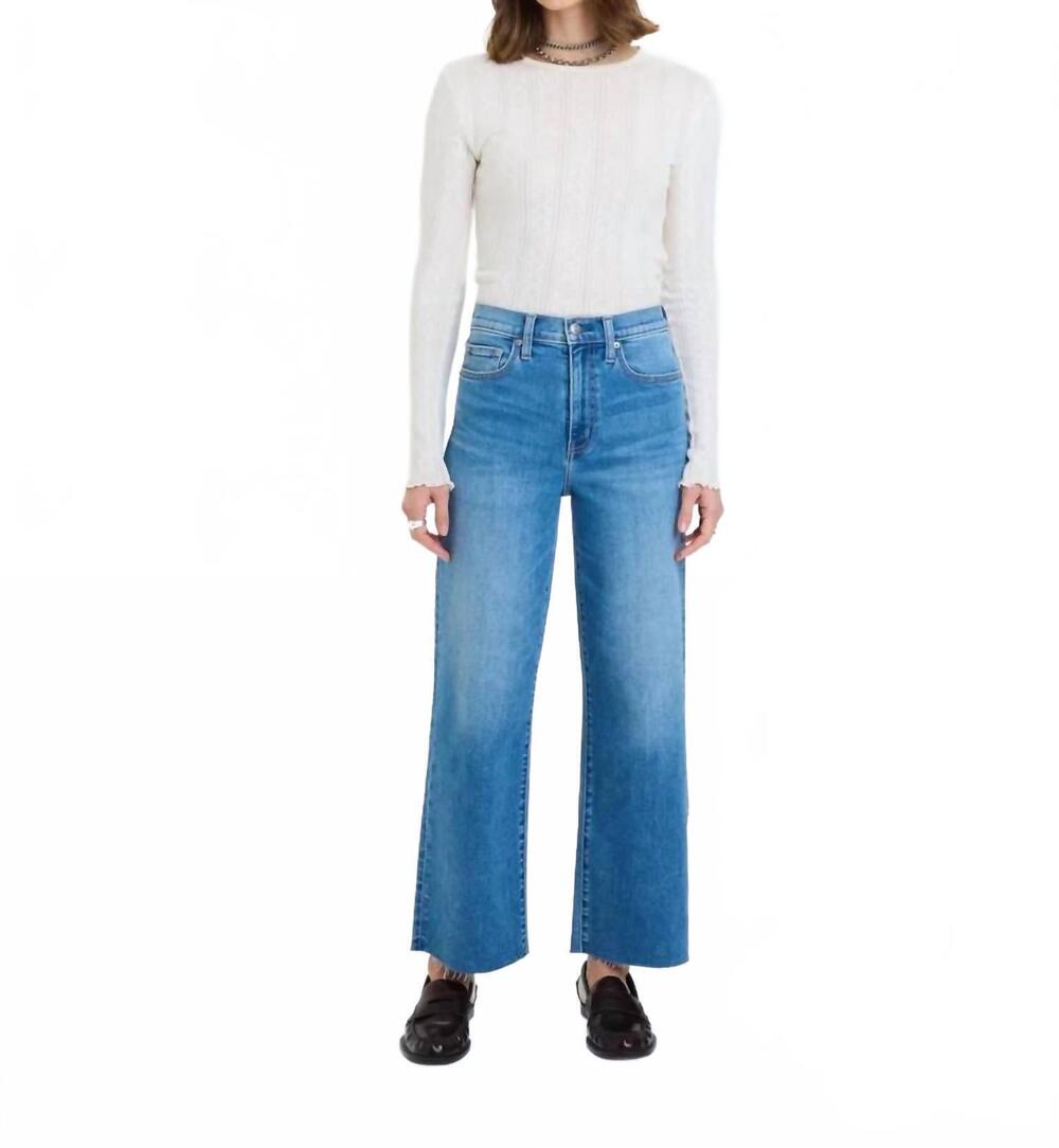 NEW DAZE pleaser high rise wide ankle jean in wavy